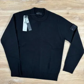 Stone Island Loose Fit Wool Ghost Sweatshirt in Black