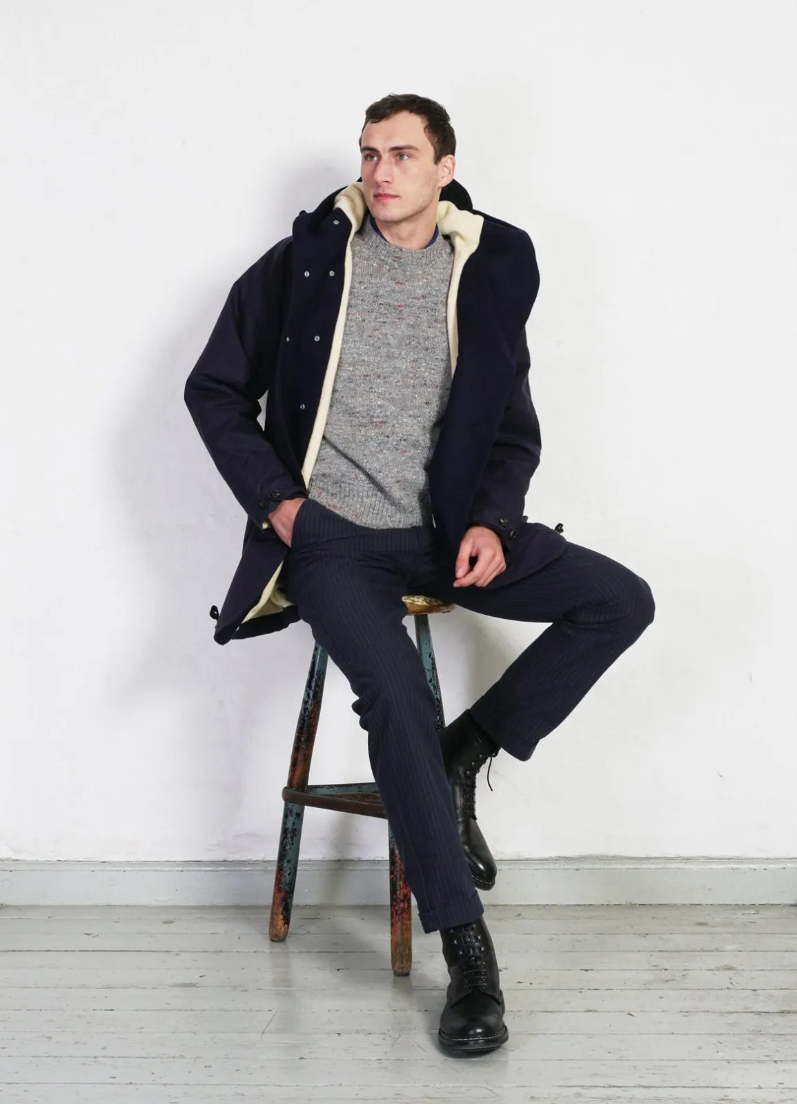 STORM | Hooded Waxed Cotton Parka | Deep Navy