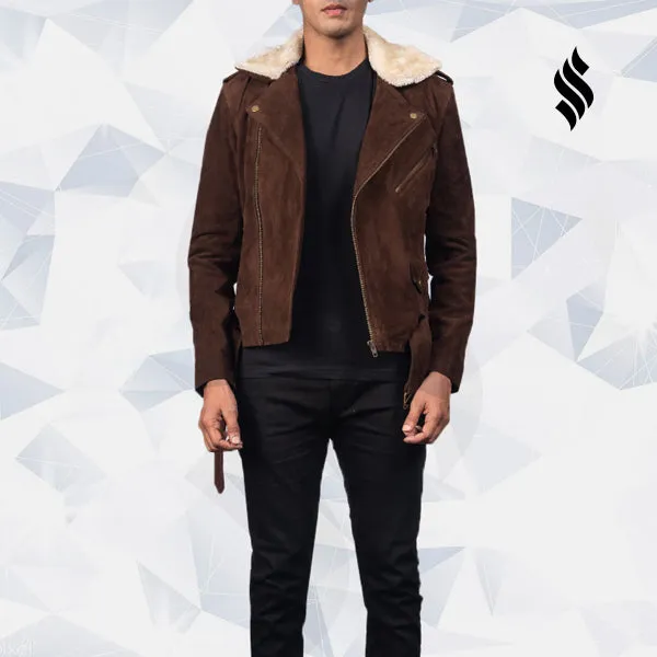 Suede Shearling Leather Jacket