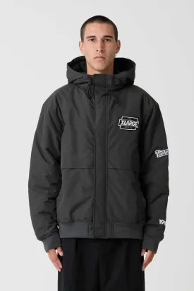 TEAM NYLON PUFFER JACKET - BLACK