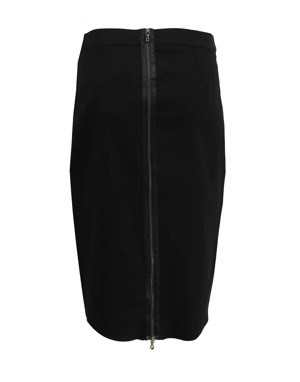 Techno Pique Stretch Pencil Skirt