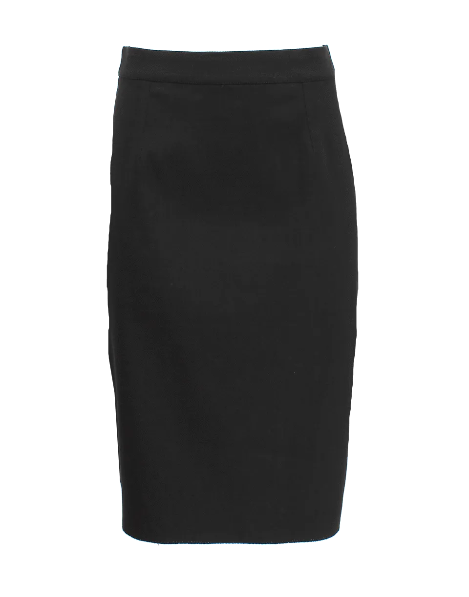 Techno Pique Stretch Pencil Skirt