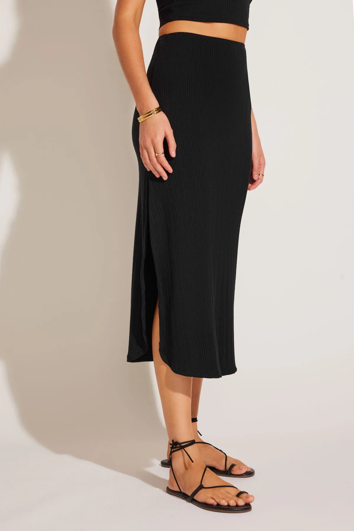 Thalia Skirt - Black Organic Rib