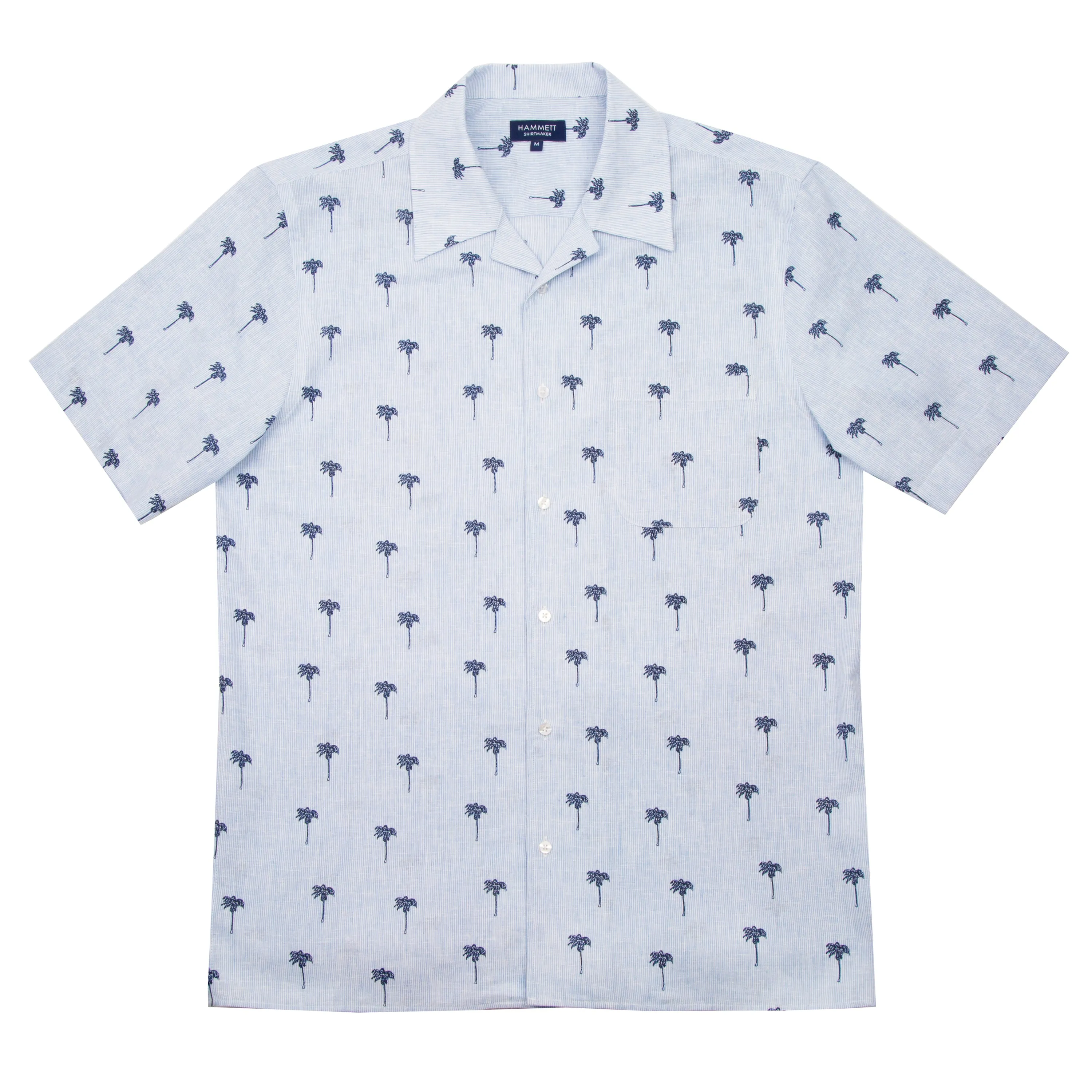 The DUBAI men's blue palm shirt