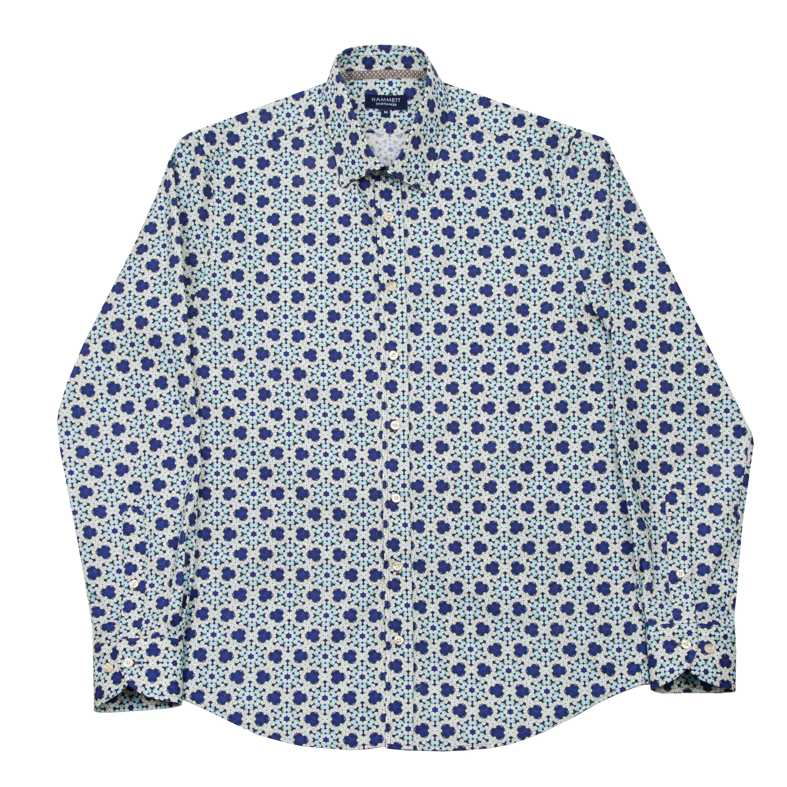 The SANTORINI men's floral mosaic shirt