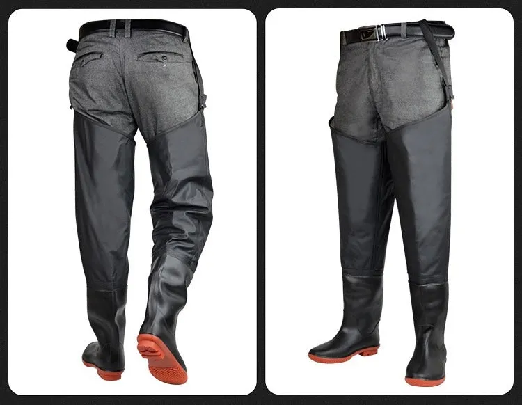 Thermal Waterproof Fishing Waders Durable Rubber Sole Rain Boots Insulated Winter Wading Pants