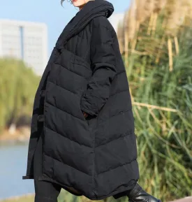 Thick  Long Winter Duck Down Jacket, Hooded Down Jacket Women Plus Size