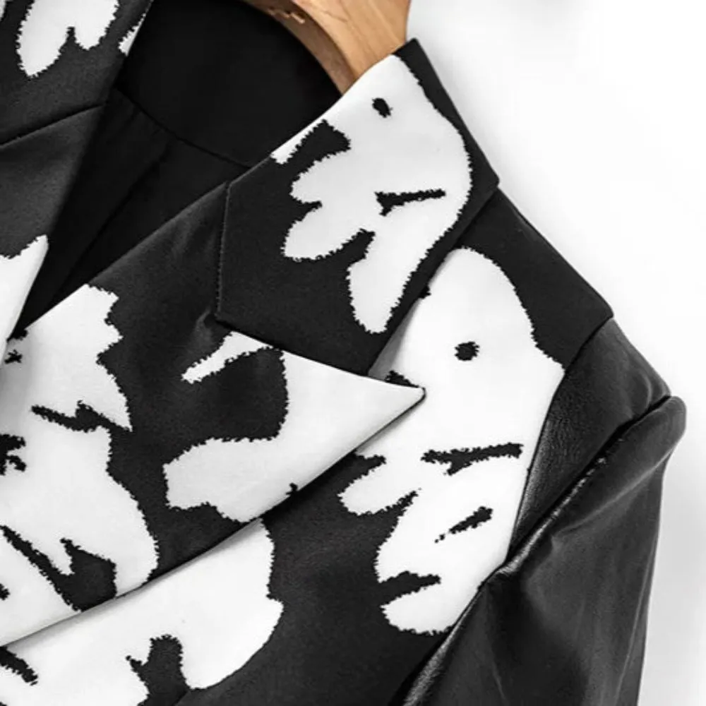 Trend4us Bold Floral Contrast Blazer