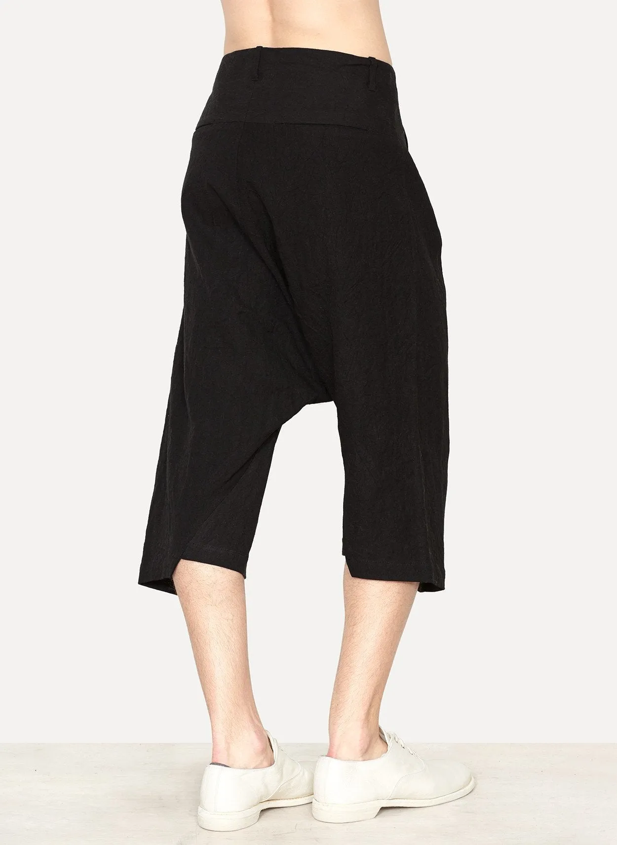 Unisex Washed Linen Canvas Cropped Pant