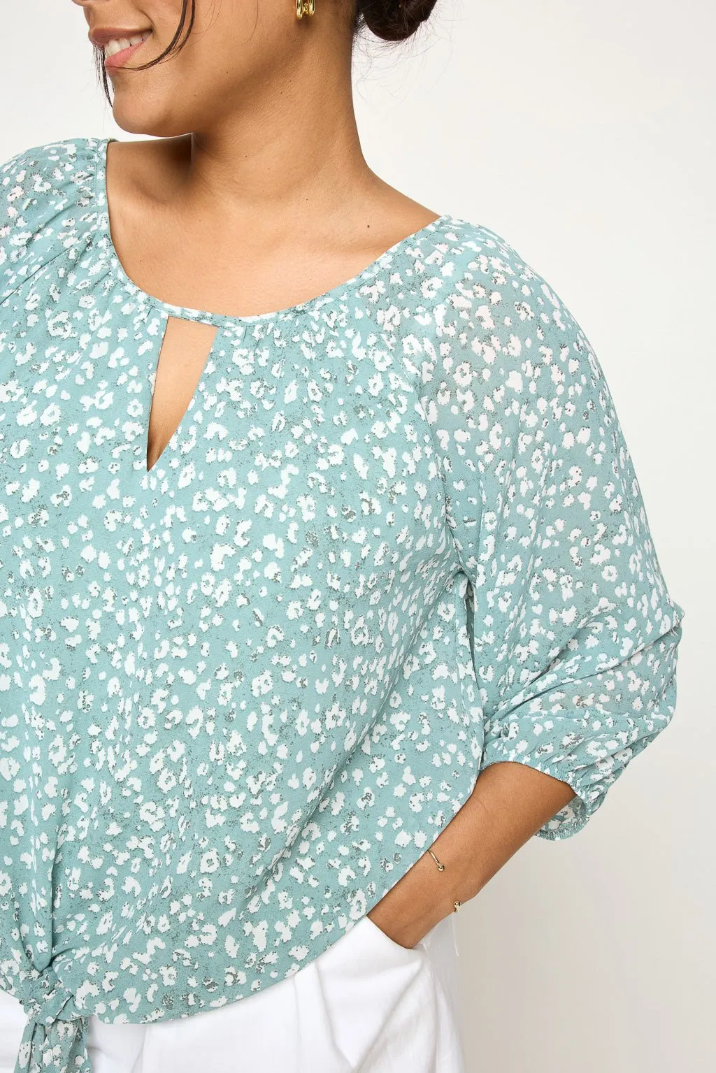 Veronica Plus Size Tie Front Blouse