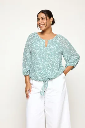 Veronica Plus Size Tie Front Blouse