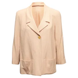 Vintage Beige Chanel Spring/Summer 2001 Linen Blazer Size FR 34