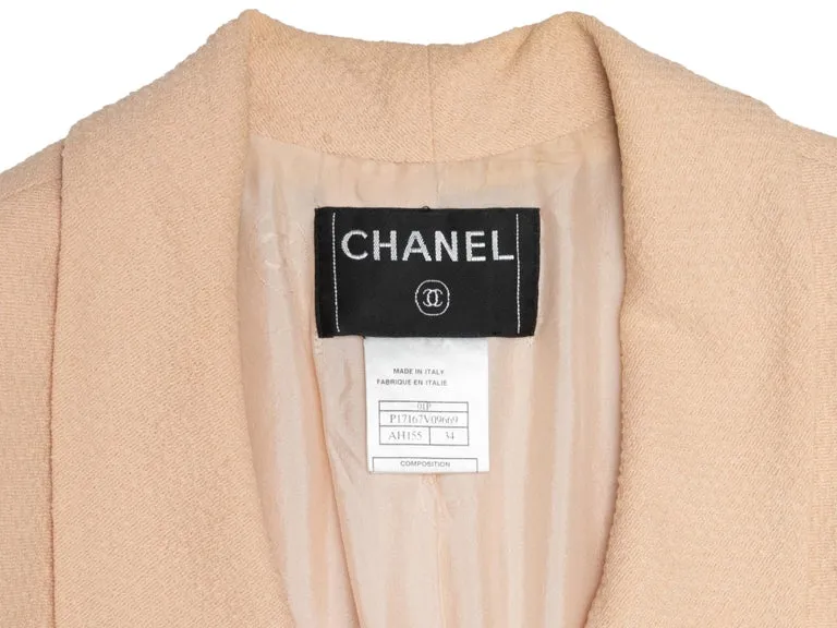 Vintage Beige Chanel Spring/Summer 2001 Linen Blazer Size FR 34