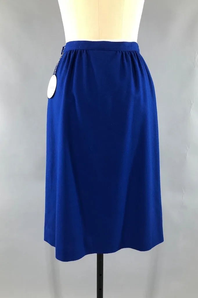 Vintage Royal Blue Wool Pendleton Skirt