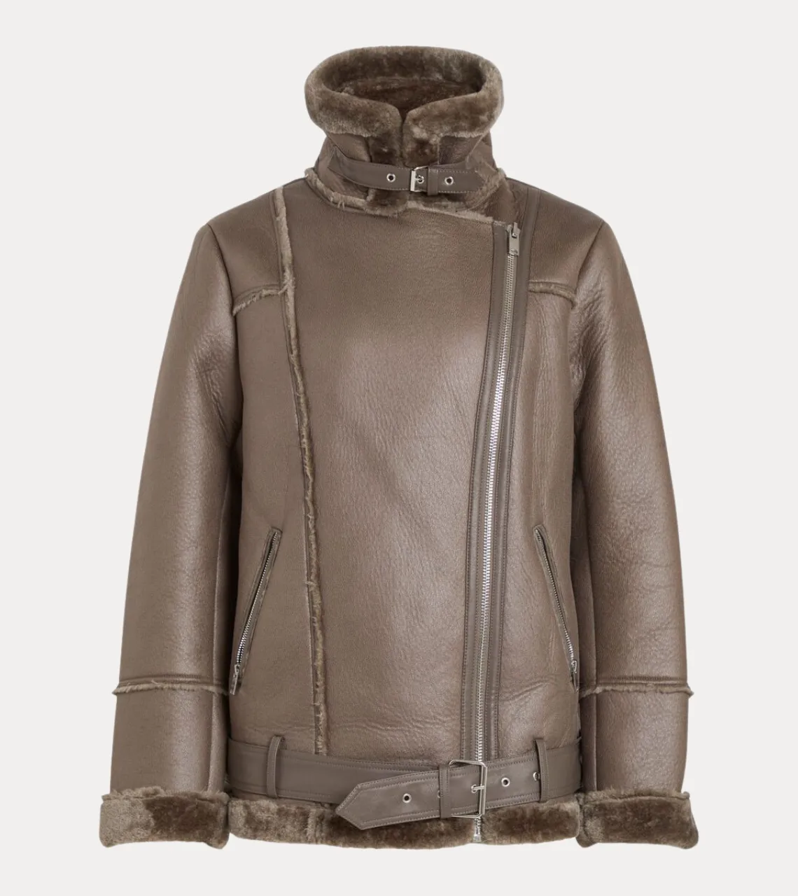 Women's B3 Brown Shearling Leather Jacket