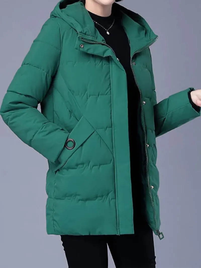 Women's Trendy Ribbed Zip-Up Quilted Coat | Ideal for Autumn/Winter