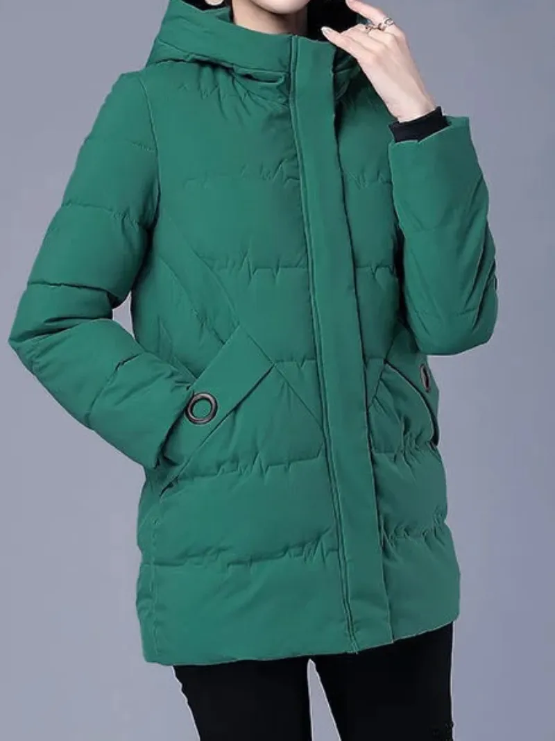 Women's Trendy Ribbed Zip-Up Quilted Coat | Ideal for Autumn/Winter