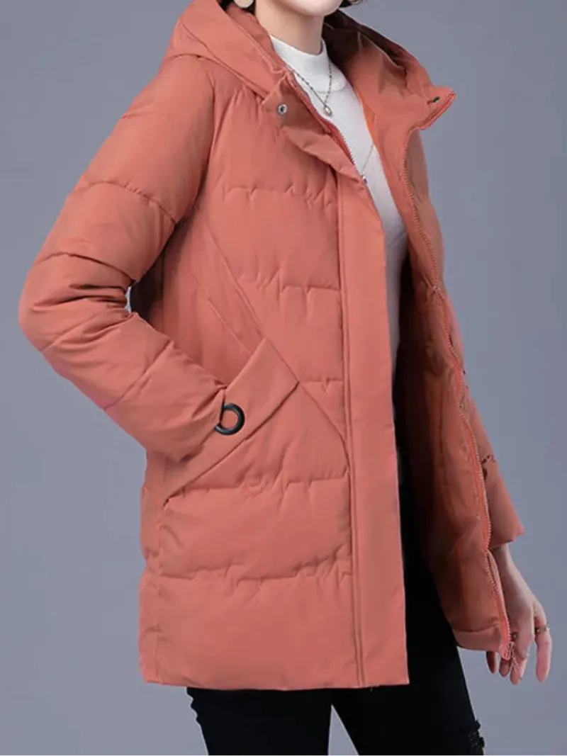 Women's Trendy Ribbed Zip-Up Quilted Coat | Ideal for Autumn/Winter