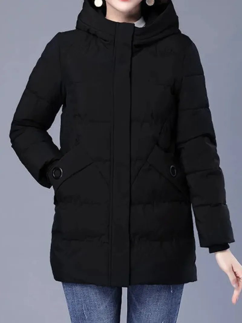 Women's Trendy Ribbed Zip-Up Quilted Coat | Ideal for Autumn/Winter