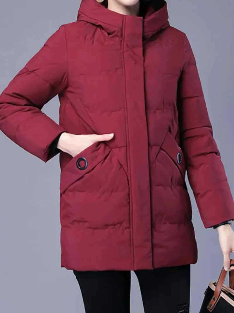 Women's Trendy Ribbed Zip-Up Quilted Coat | Ideal for Autumn/Winter