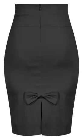 Z - Black Bow Back Pencil Skirt