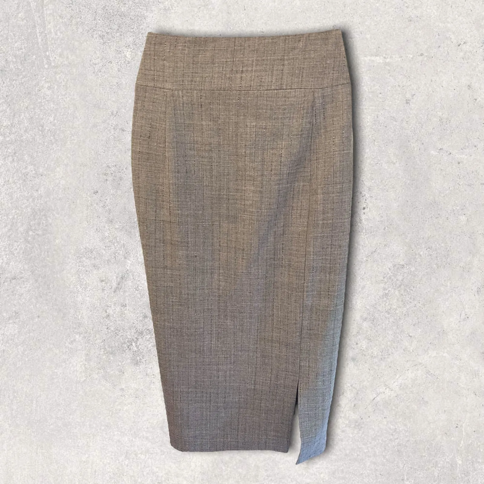 Zapa Grey Lightweight Viscous/Wool Blend Pencil Skirt  UK 12 US 8 EU 40